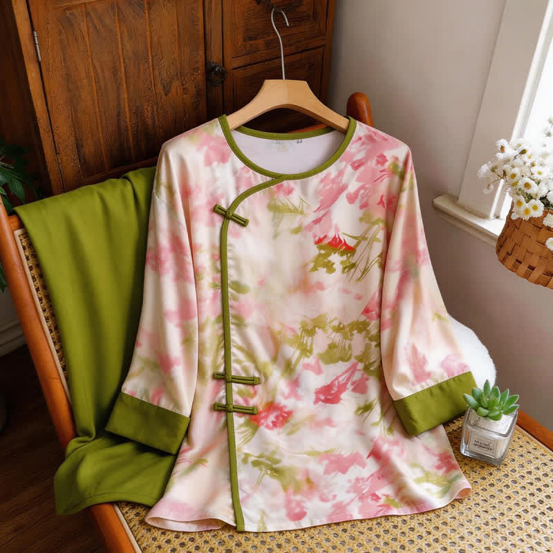 Oriental Cherry Blossom-Inspired Pajama Set - image 7