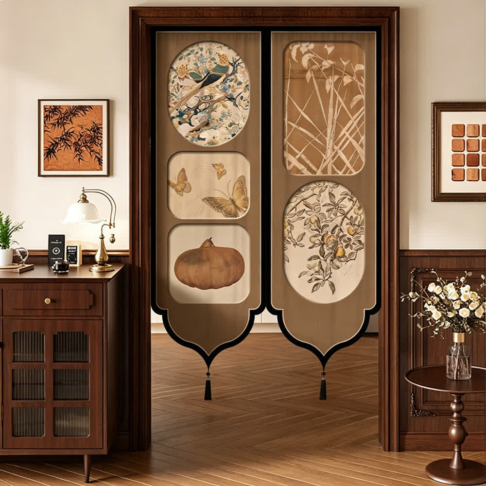 Vintage Oriental Room Divider Door Curtain - One-piece - 39"W x 59"L - image 6