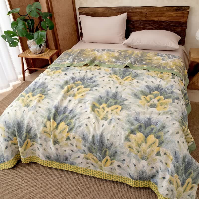 Artistic Watercolor Cotton Gauze Blanket - image 1