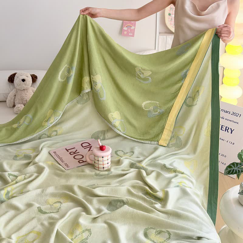 Green Heart Bamboo Fiber Summer Blanket - image 5