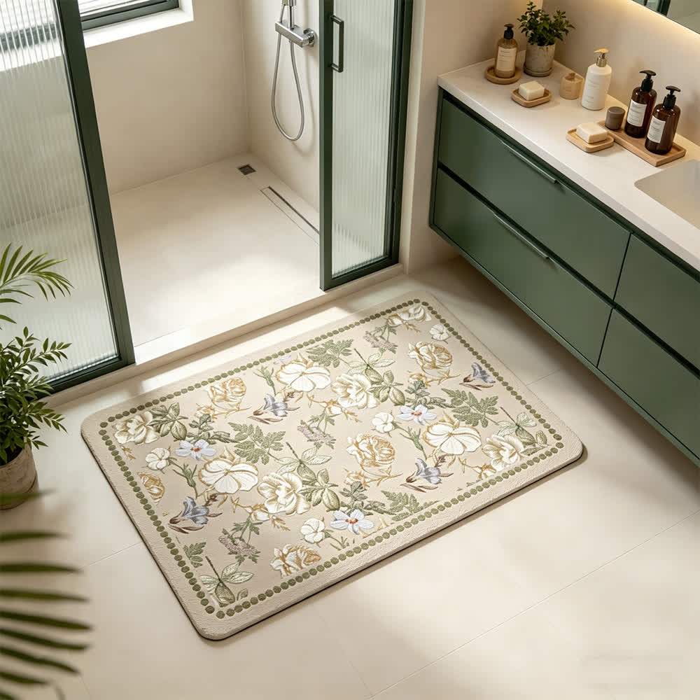 Floral Diatom Mud Quick-Dry Bathroom Mat - image 5