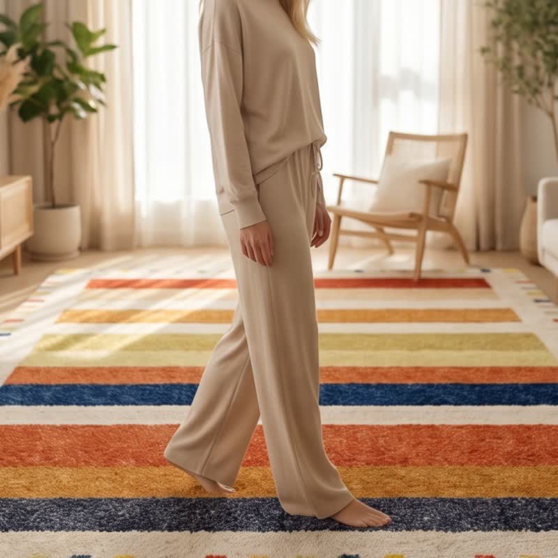Multicolor Rainbow Striped Area Rug - image 4