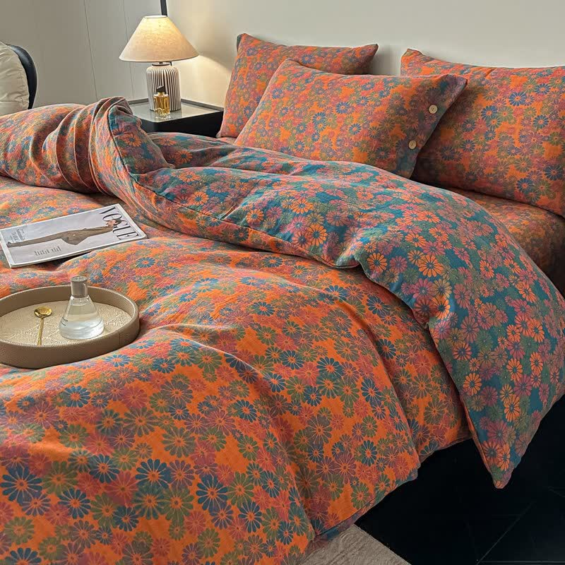 Vintage Daisy Pure Cotton Gauze Bedding(4PCS) - image 1