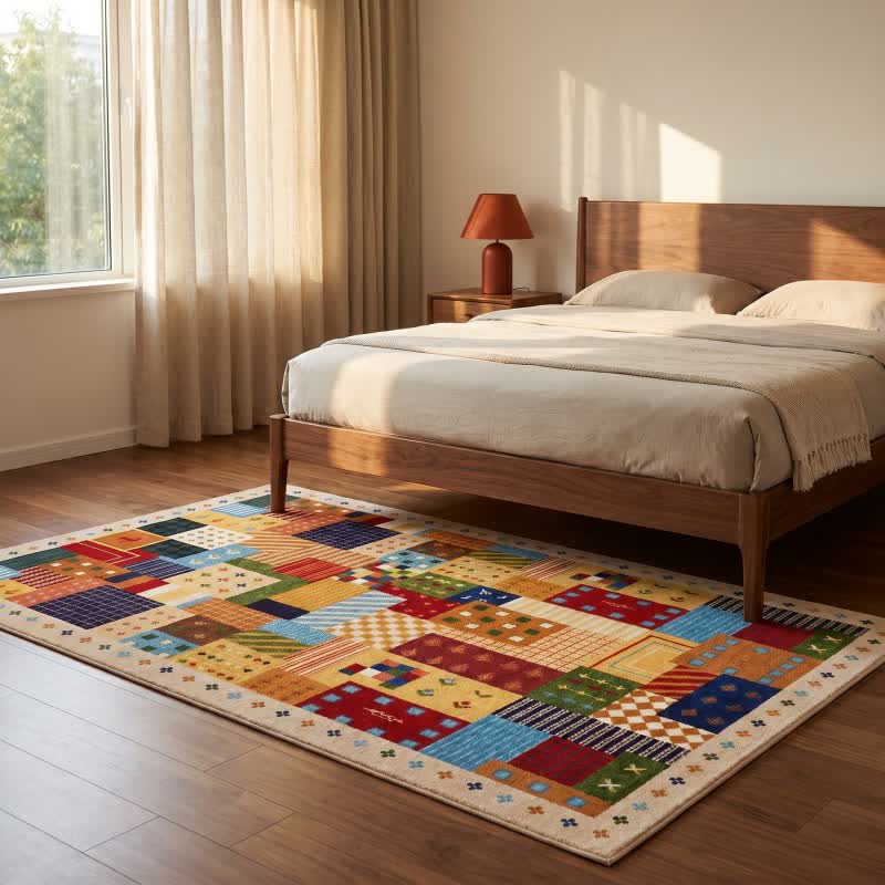Vibrant Patchwork Geometric Area Rug - image 3