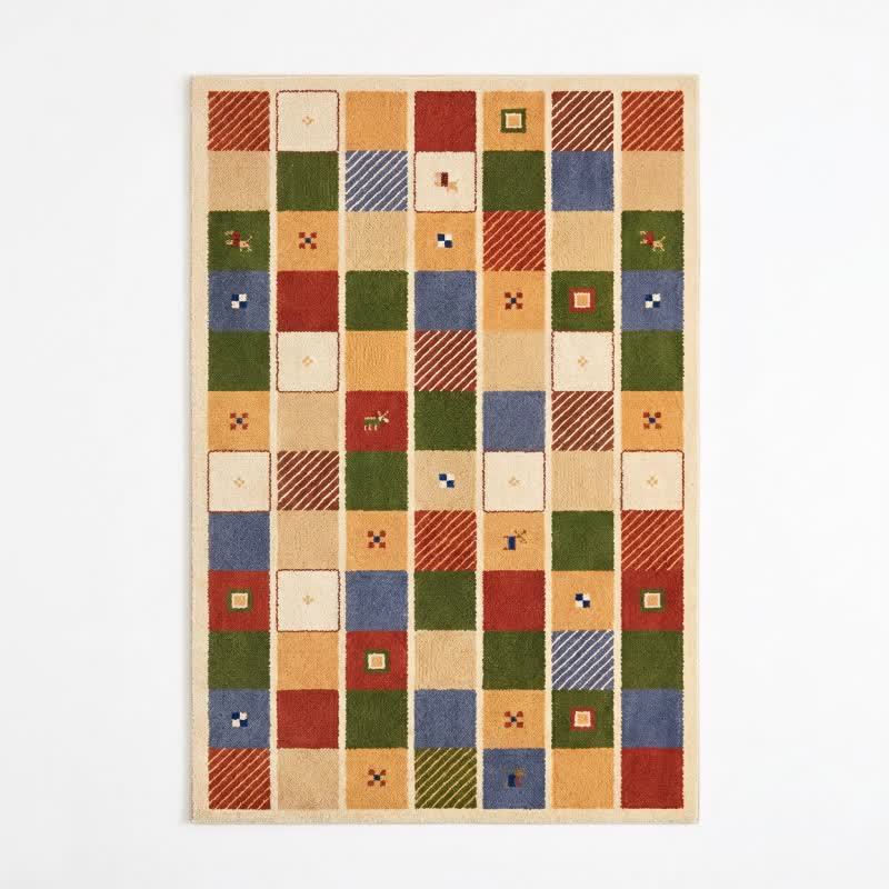 Colorful Patchwork Checkered Area Rug - image 4
