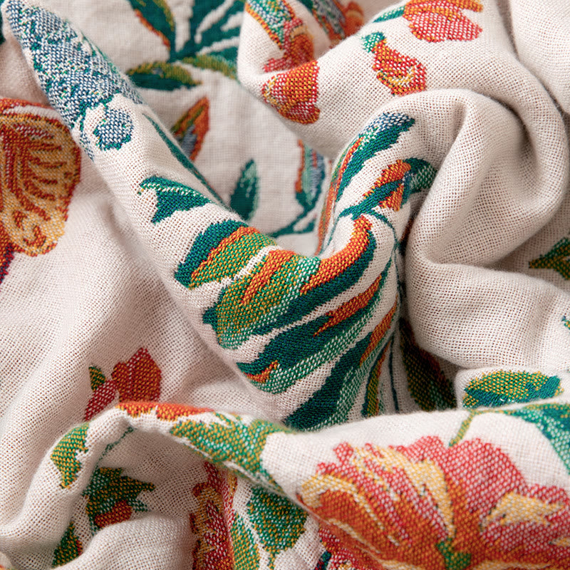 Vintage Vine Floral Reversible Gauze Quilt - image 4
