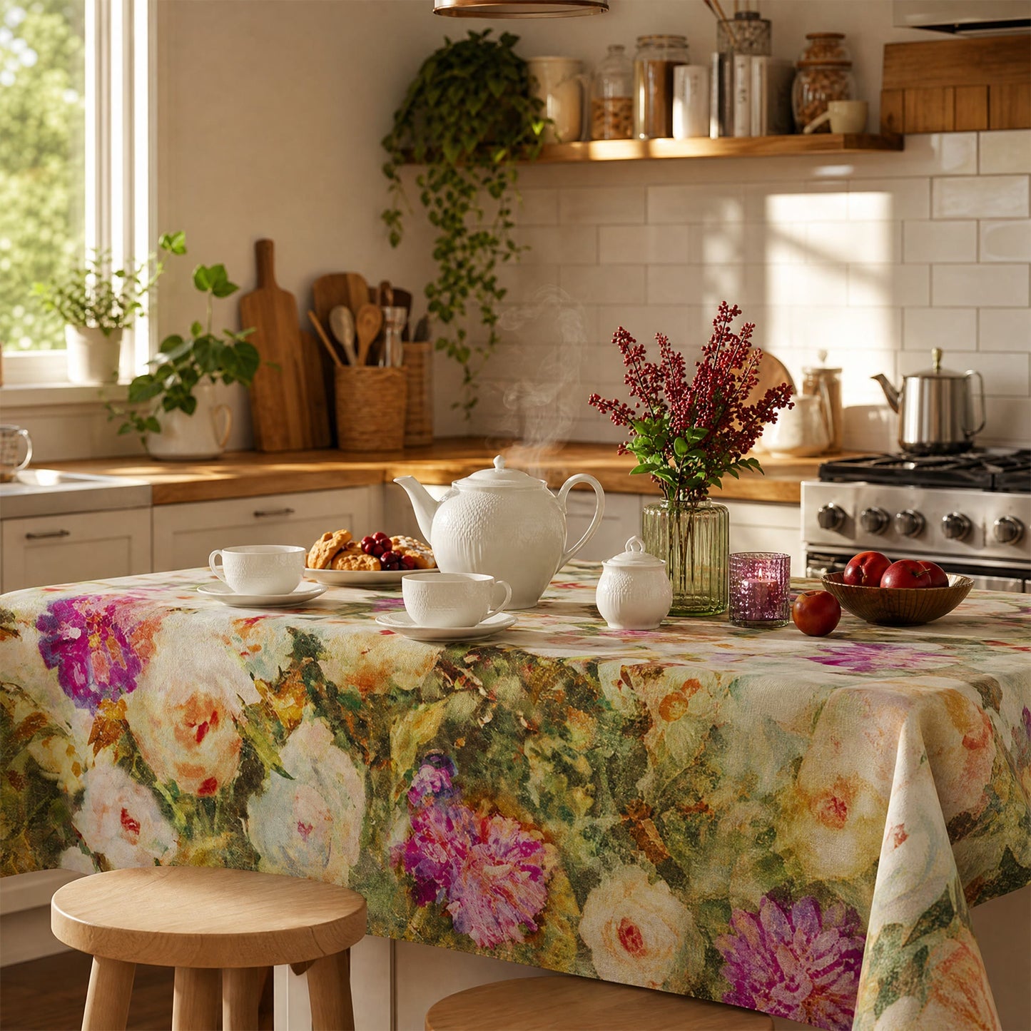 Soft Impressionist Rose Tablecloth - image 3