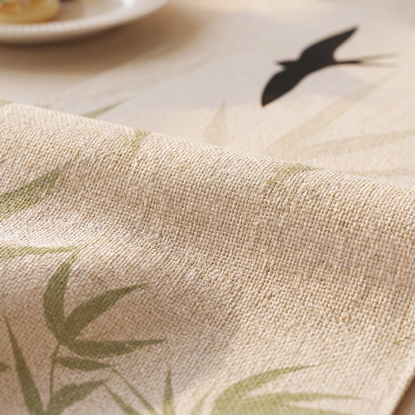 Bamboo & Swallow Ink-Wash Table Runner - image 4
