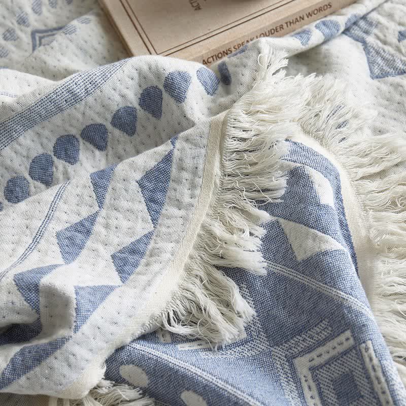 Ethnic Floral & Geometric Pattern Cotton Blanket - image 9