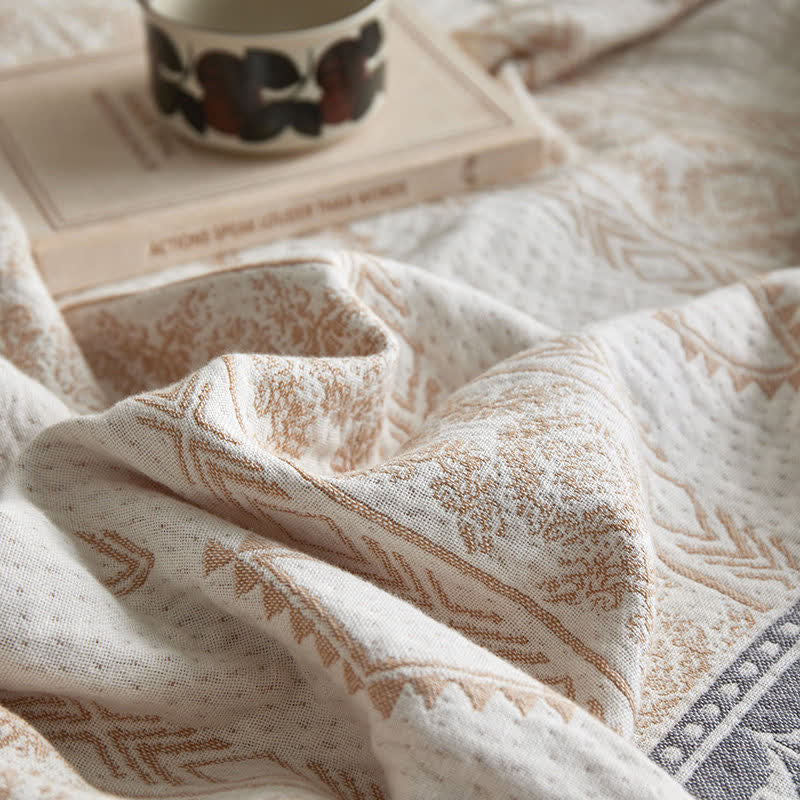Vintage Floral Pattern Cotton Gauze Blanket - image 5