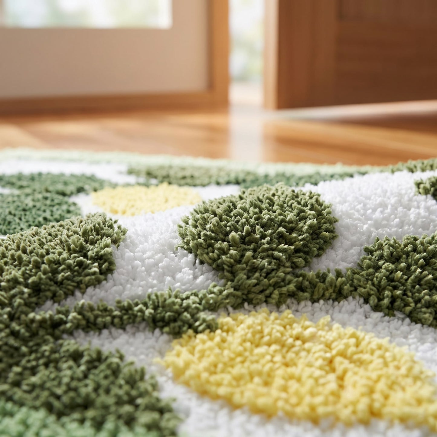 Multi-Tone Leaf Tufted Bathroom Rug - image 4