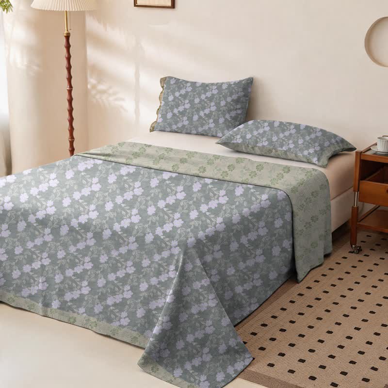 Elegant Floral Cotton Double Gauze Bedspread - image 7