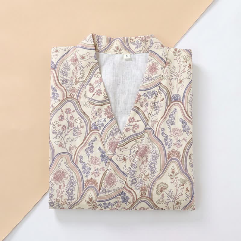 Boho Vintage Cotton Gauze Kimono Robe - image 11