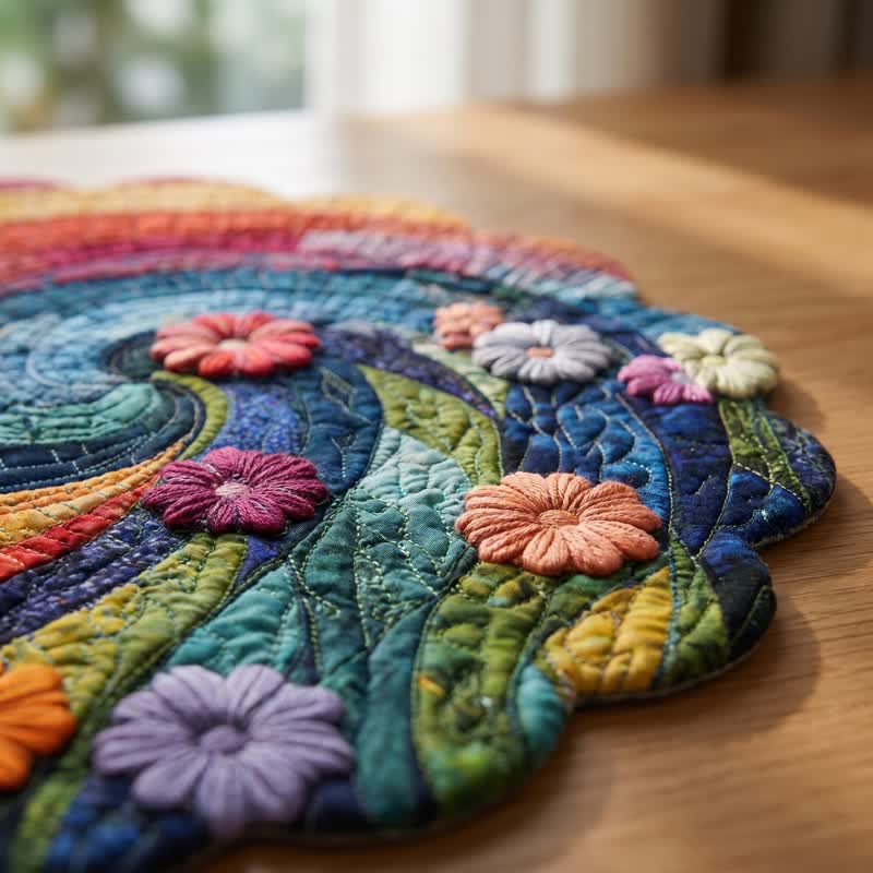 Rainbow Swirl Boho Polyester Placemat - image 6