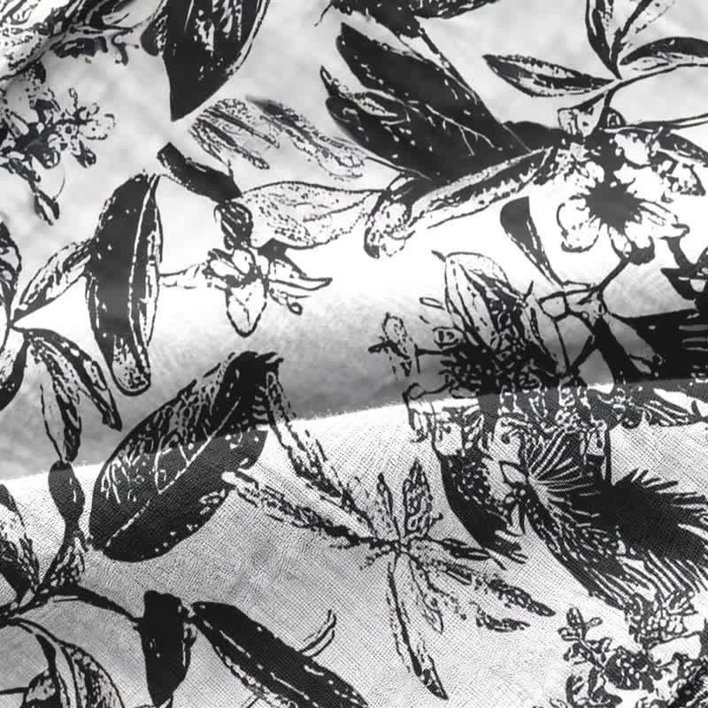 Monochrome Botanical Print Pajama Set - image 9