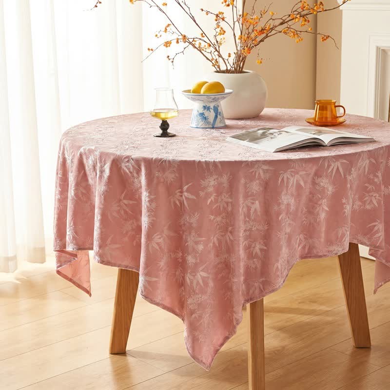 Pink Elegant Bamboo Jacquard Tablecloth - image 2