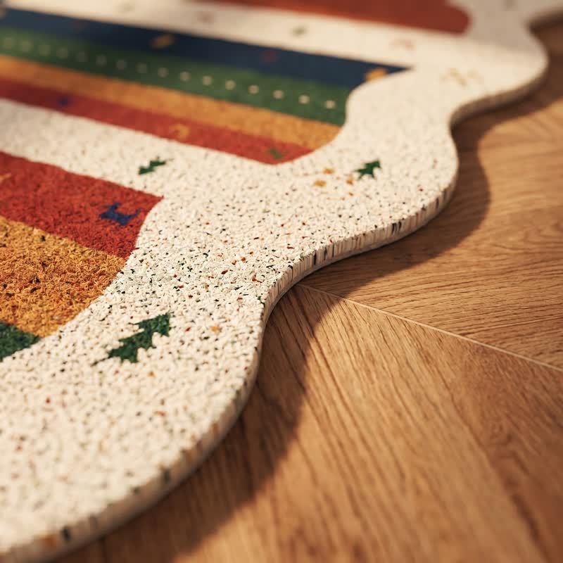 Vintage Tribal Rainbow PVC Door Rug - image 5