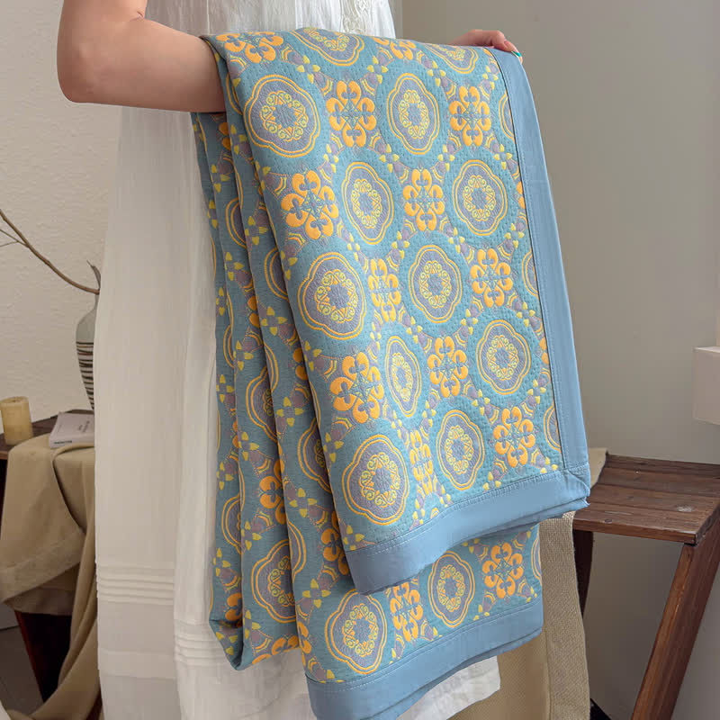 Boho 3-layer Muslin Reversible Bedspread Quilt - image 12