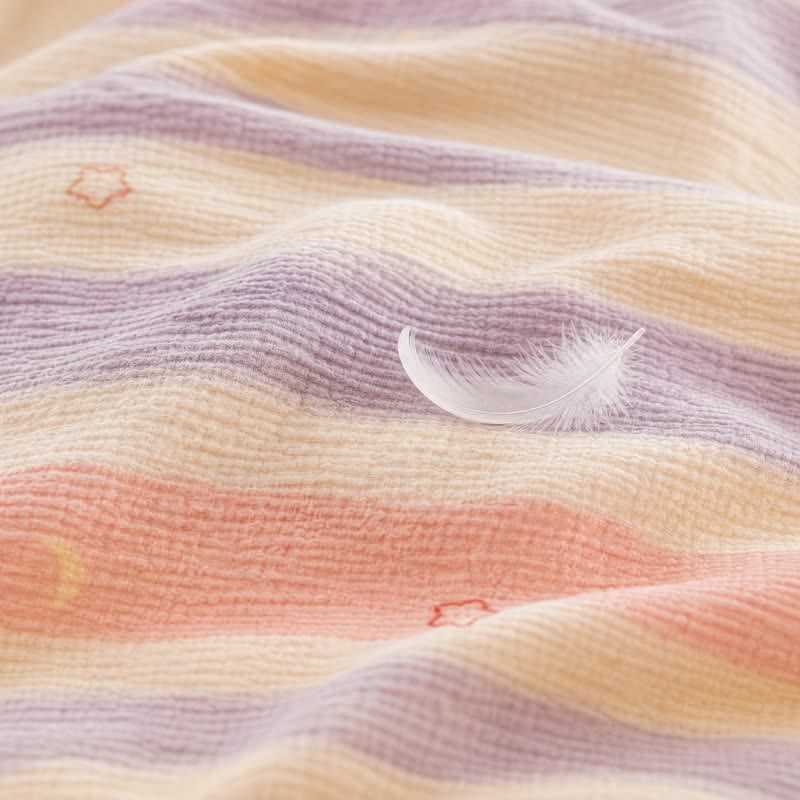 Pastel Stripe Starry Triple Gauze Bedding Set - image 5