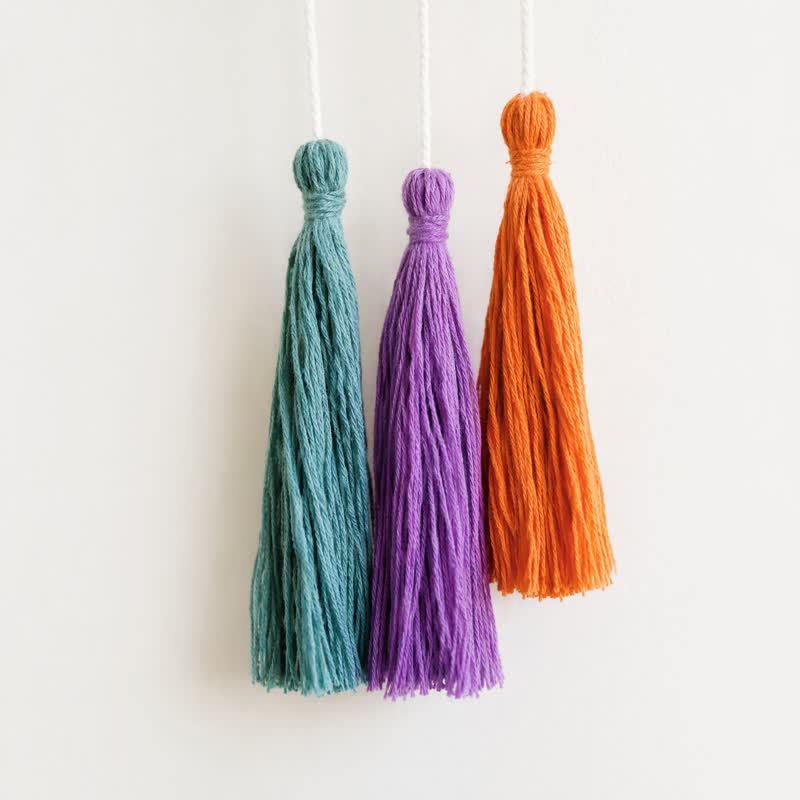Handwoven Cotton Rainbow Tassel Garland Decor - image 5