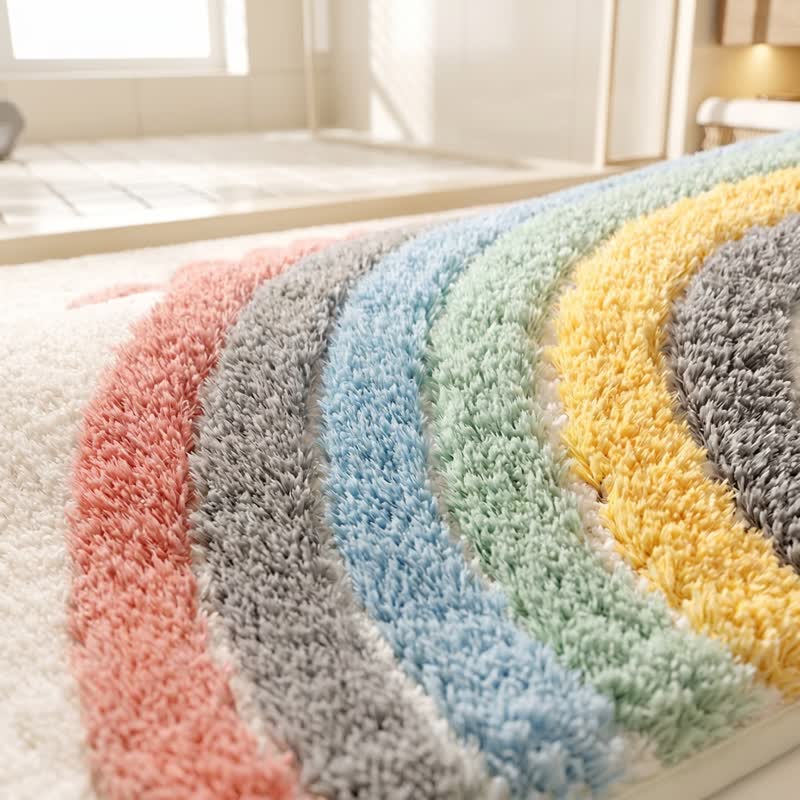 Modern Rainbow Plush Bath Rug - image 6