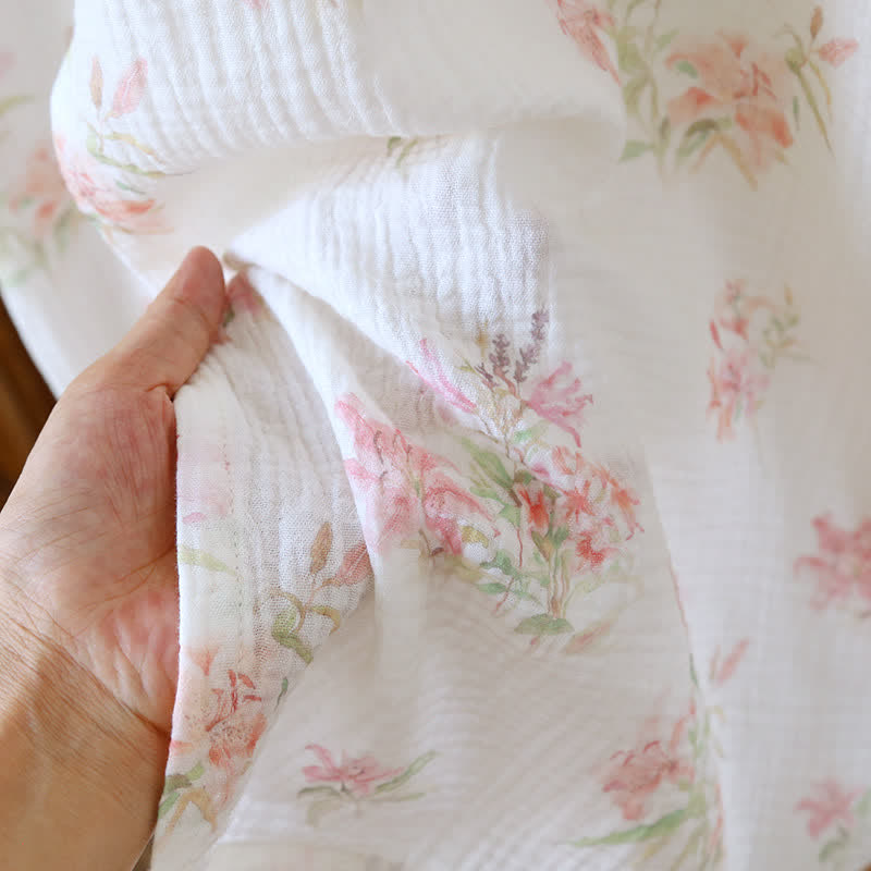 Pink Floral Pure Cotton Kimono Robe - image 8