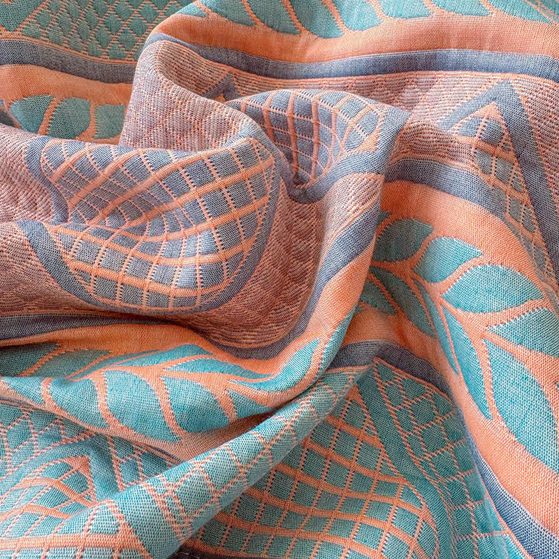 Geometric Wheat 3-Layer Muslin Cotton Quilt - image 11