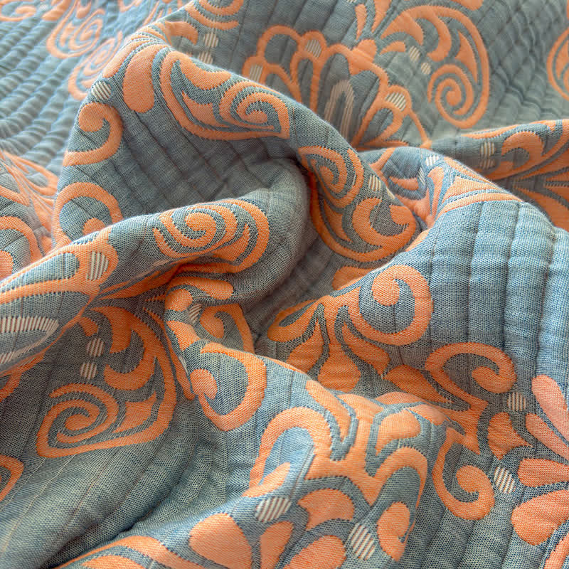 Vintage 3-Layer Muslin Cotton Bedspread Quilt - image 12