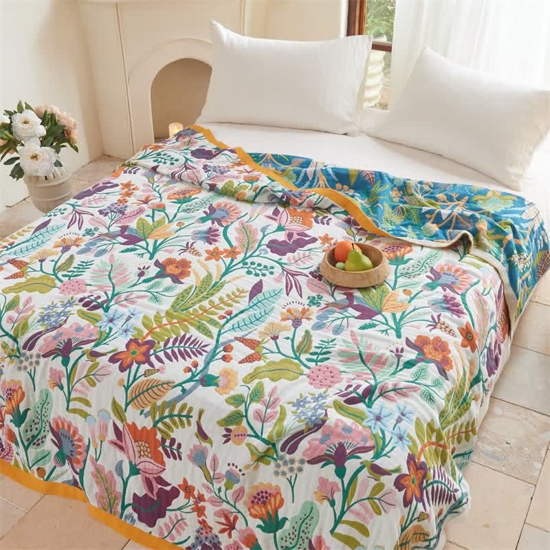 Botanical Garden Cotton Gauze Quilt Blanket - image 7
