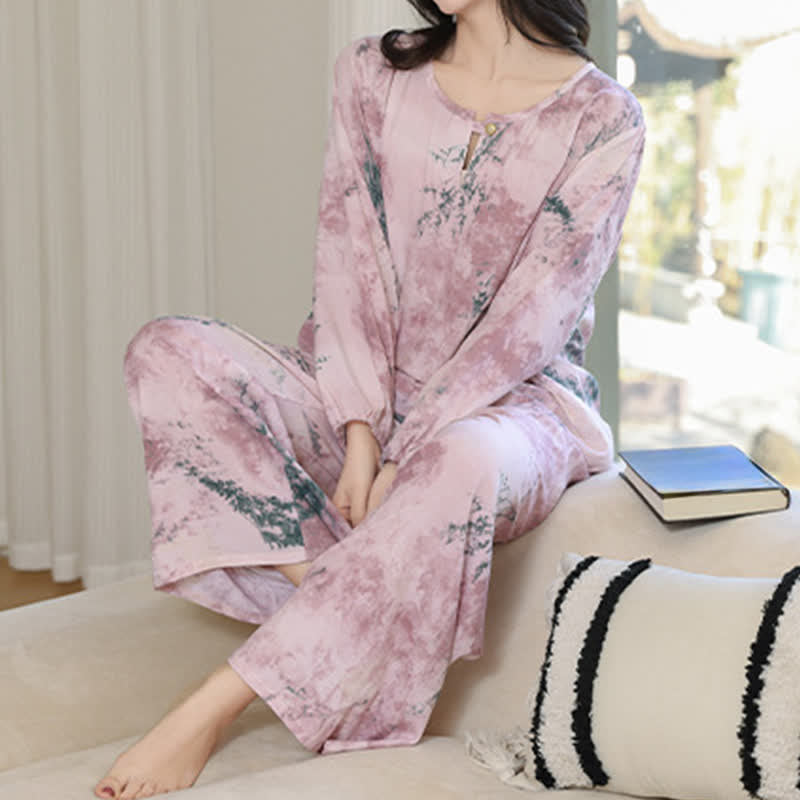 Oriental Branch Long Sleeve Pajama Set - image 9