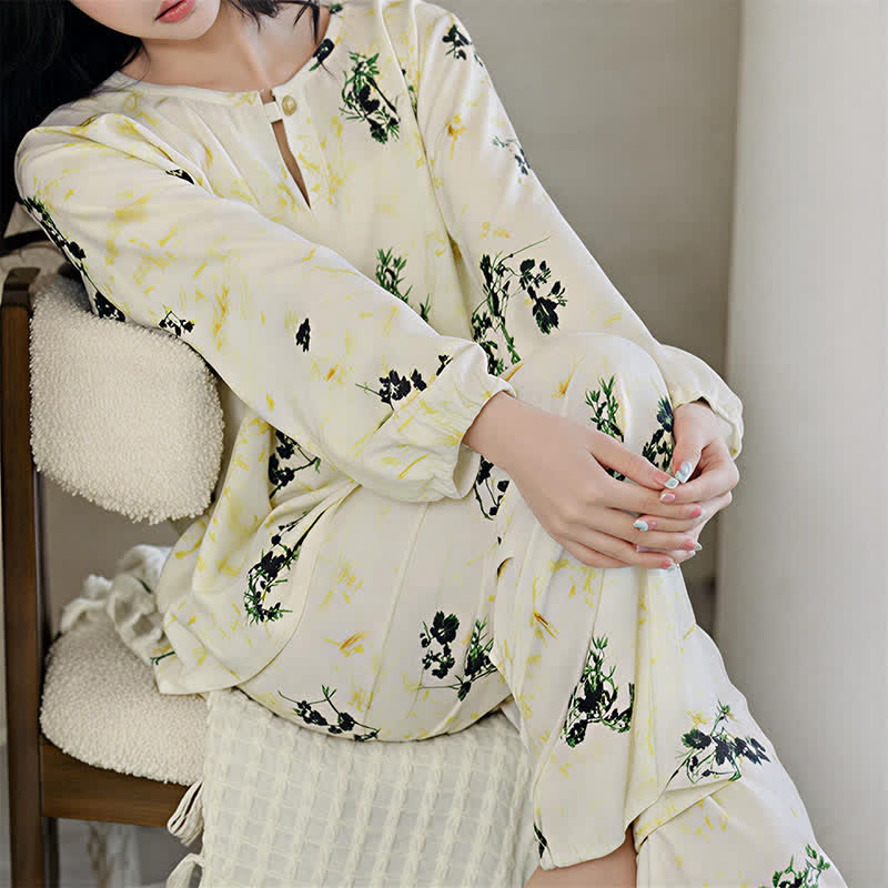 Pastoral Floral Long Sleeve Women's Pajamas - image 10