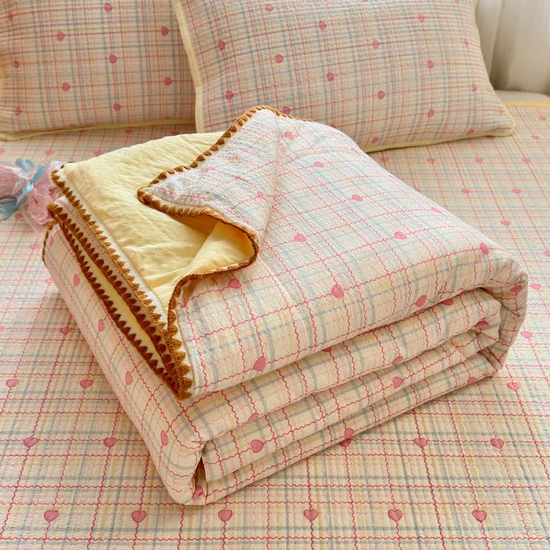 Sweetheart Beige Quilted Polyester Bedding Set - image 3