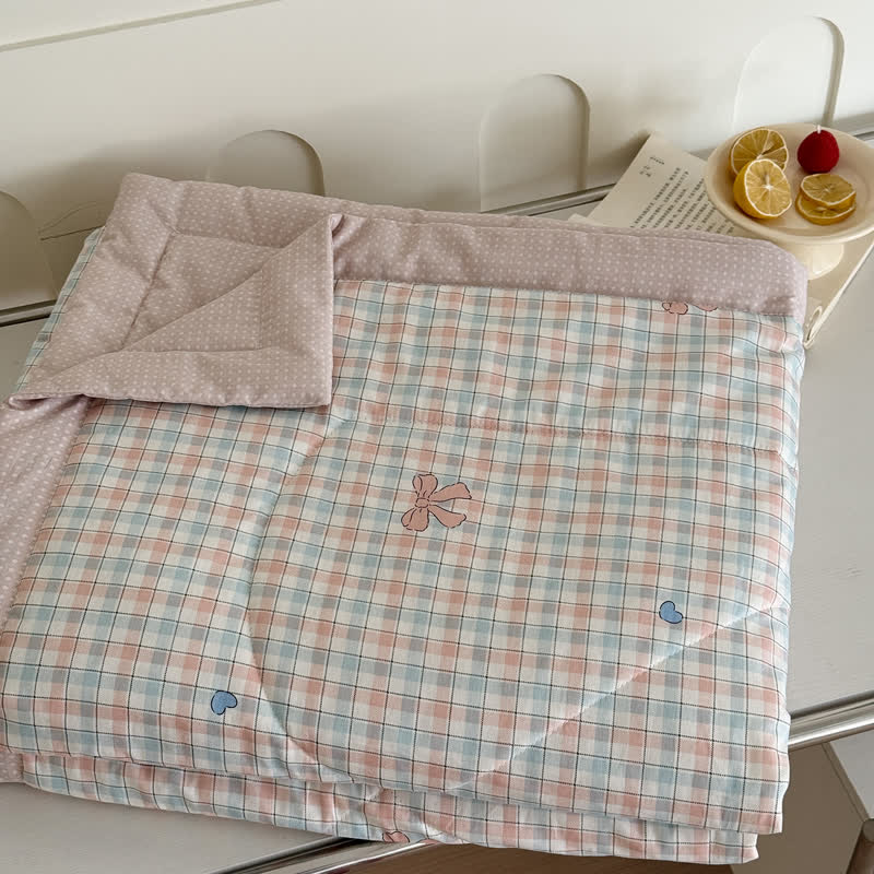 Washed Cotton Pastel Plaid Bedding Set - image 3