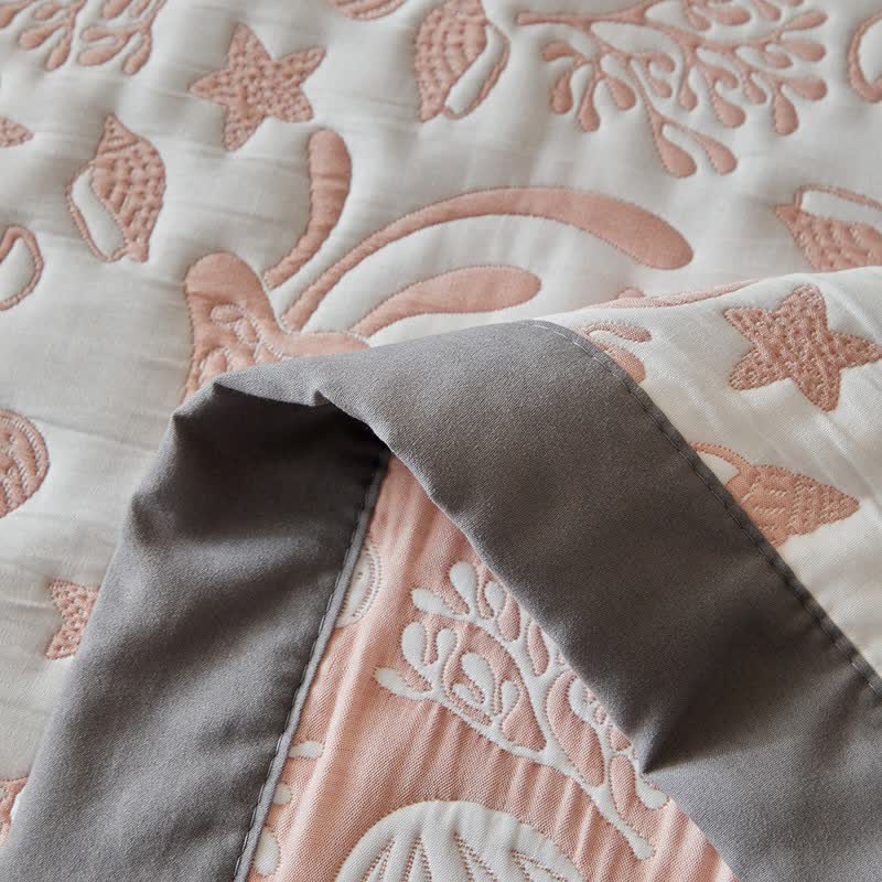 Pink Ocean Life Reversible Quilt Set - image 17