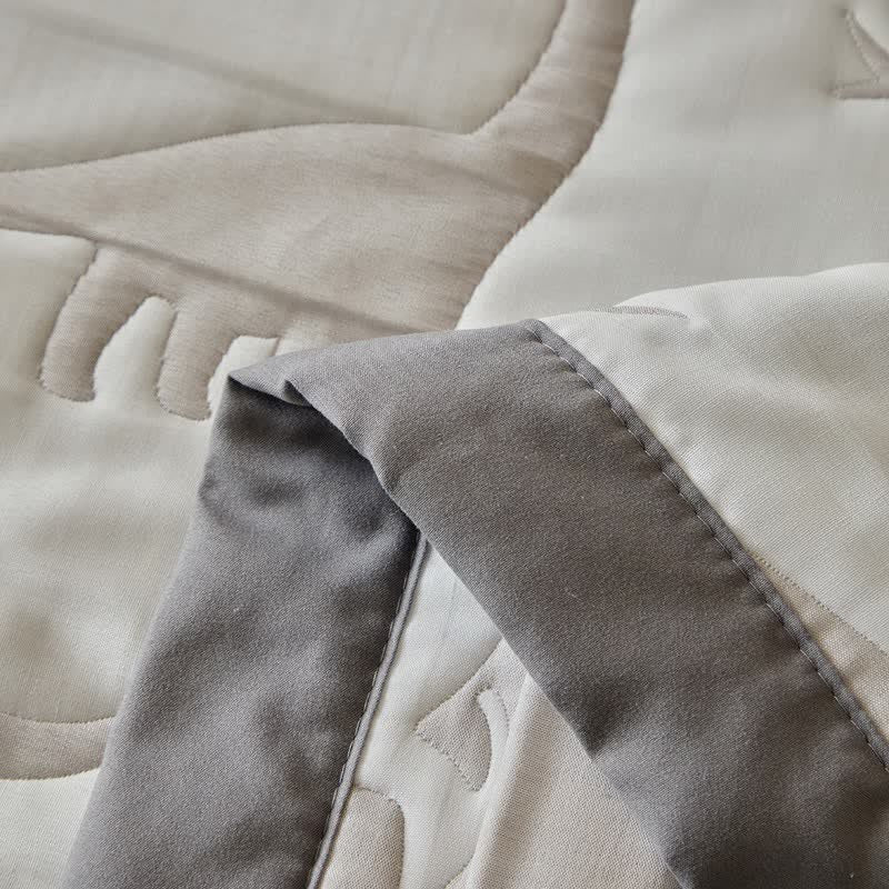 Neutral Dinosaur Print Reversible Quilt - image 18