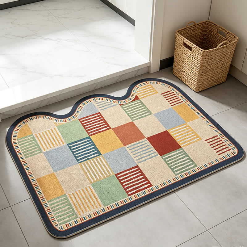 Retro Patchwork Wave Edge Rug - image 3