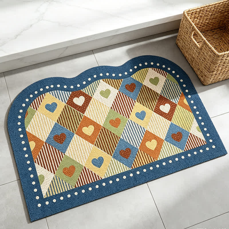 Vintage Heart Check Arch Entry Rug - image 3