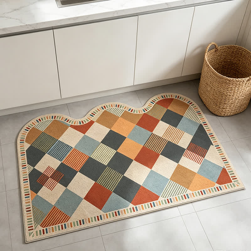 Retro Patchwork Wave Edge Rug - image 3