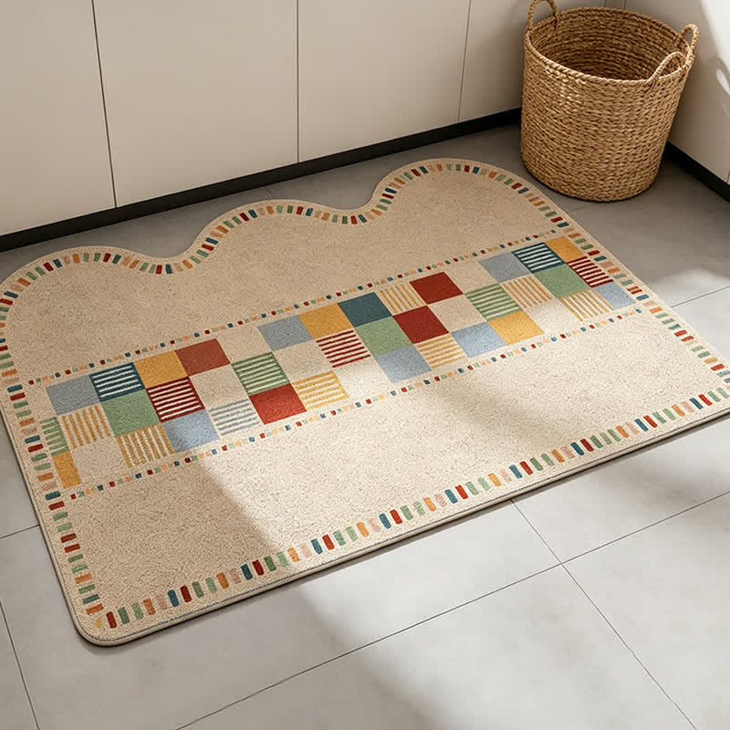 Retro Colorblock Wave Edge Rug - image 3