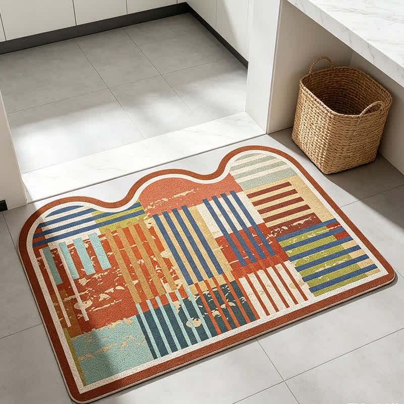 Retro Patchwork Wave Edge Rug - image 3