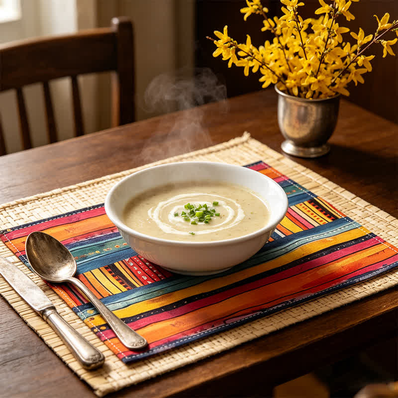 Colorful Striped Bohemian Linen Placemat - image 3