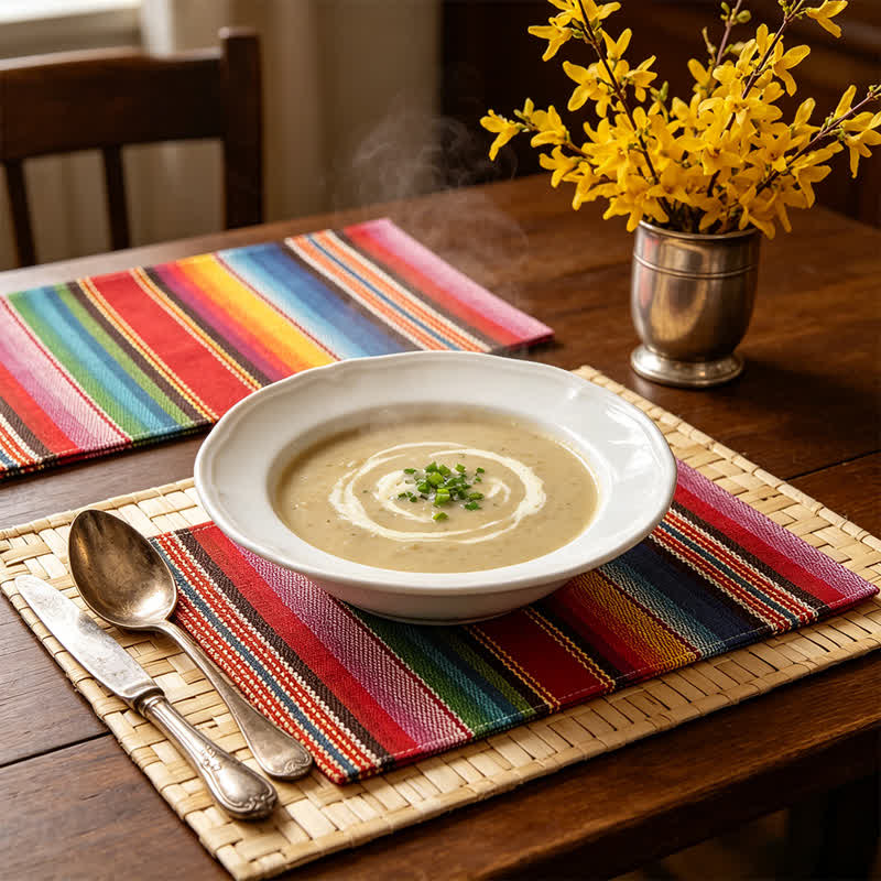 Nordic Multicolor Stripe Linen Placemats - image 3