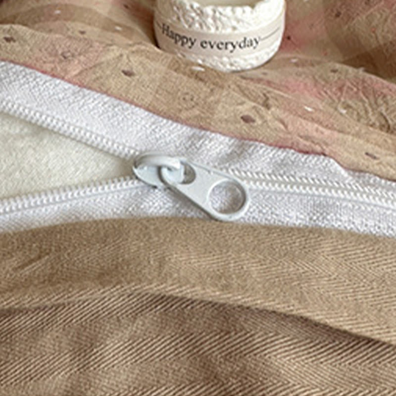 Soft Pink Gingham Cotton Bedding Set - image 4