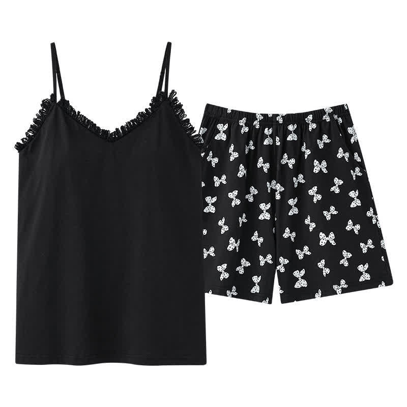 Cami & Bow Print Shorts Pajama Set - image 5