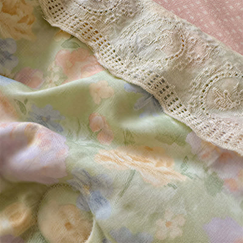 Lace Greenery Cotton Bedding Set - image 3