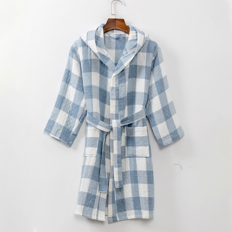 Kids' Plaid Hooded Cotton Bathrobe - image 8
