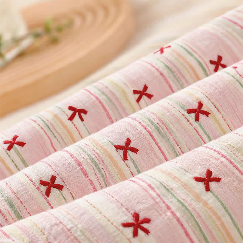Sweet Blush Bow Jacquard Bedding Set - image 3
