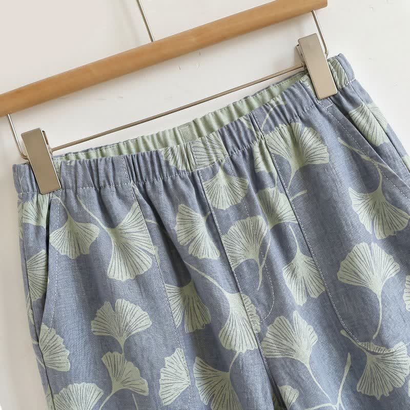Ginkgo Leaf Cami Ruffled Pajama Set - image 7