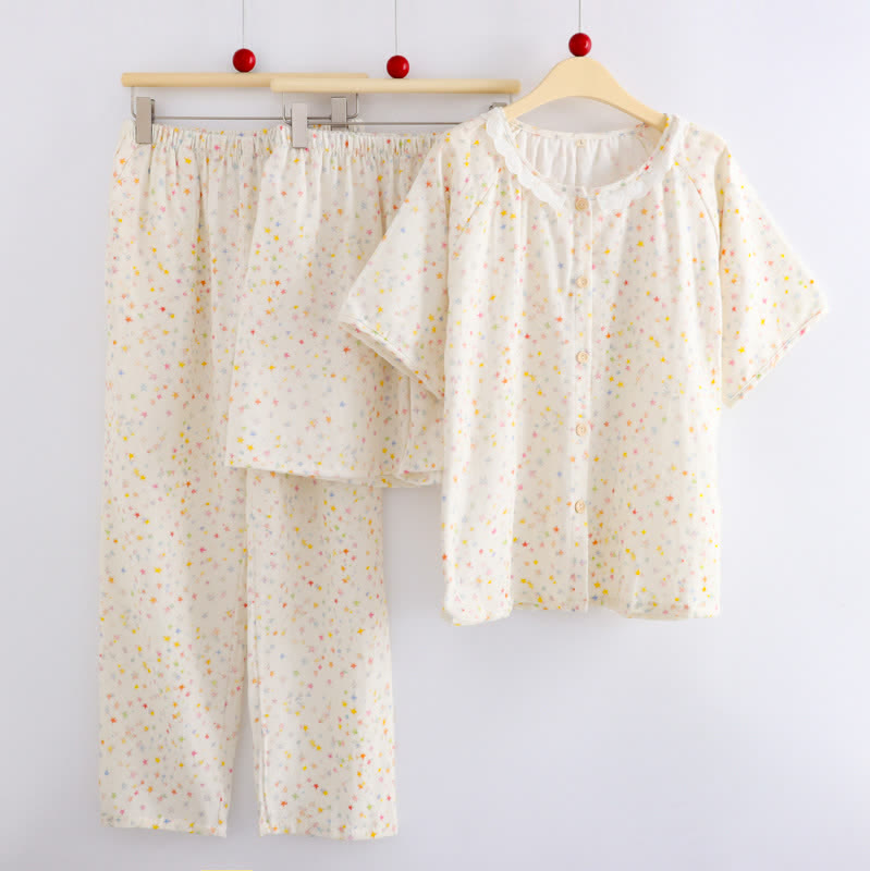 Star Print Cotton Loungewear Set(3PCS) - image 1