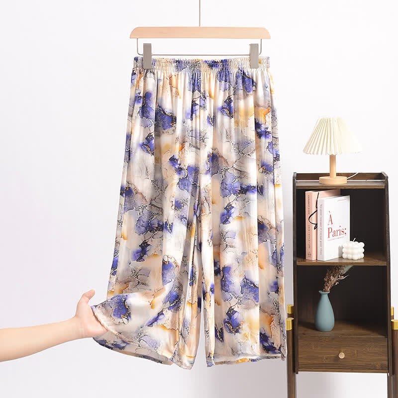 Artistic Print Cropped Lounge Pants - image 2